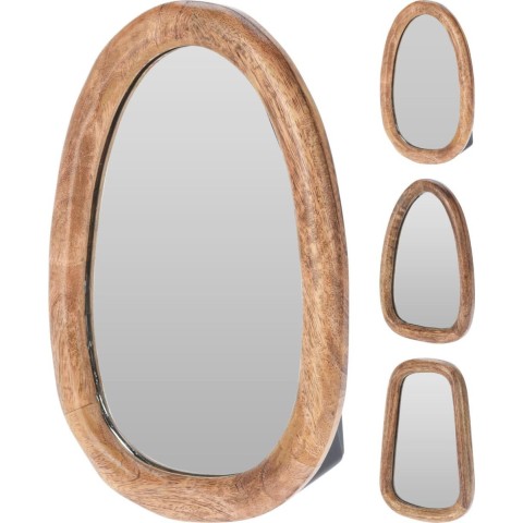 SPECCHIO OVALE MANGO 25CM.  3 ASS.